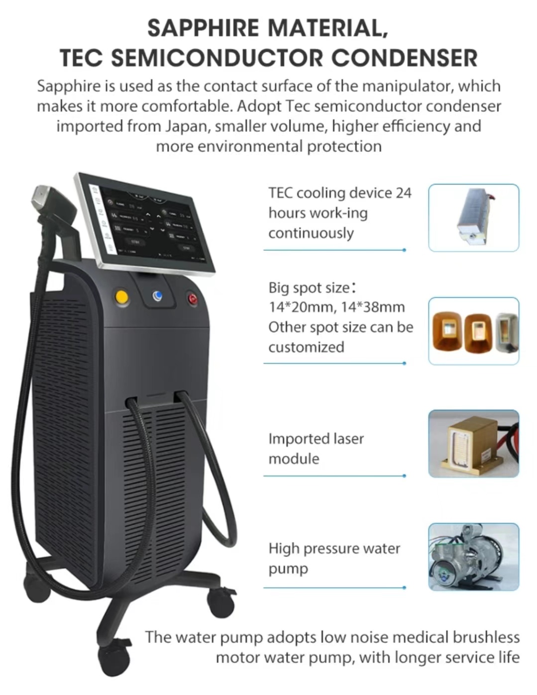 Ice Titanium Professional 808nm Diodo Laser Remover three wavelength 2 handles diode laser Multifunctional wavelength diode laser machine