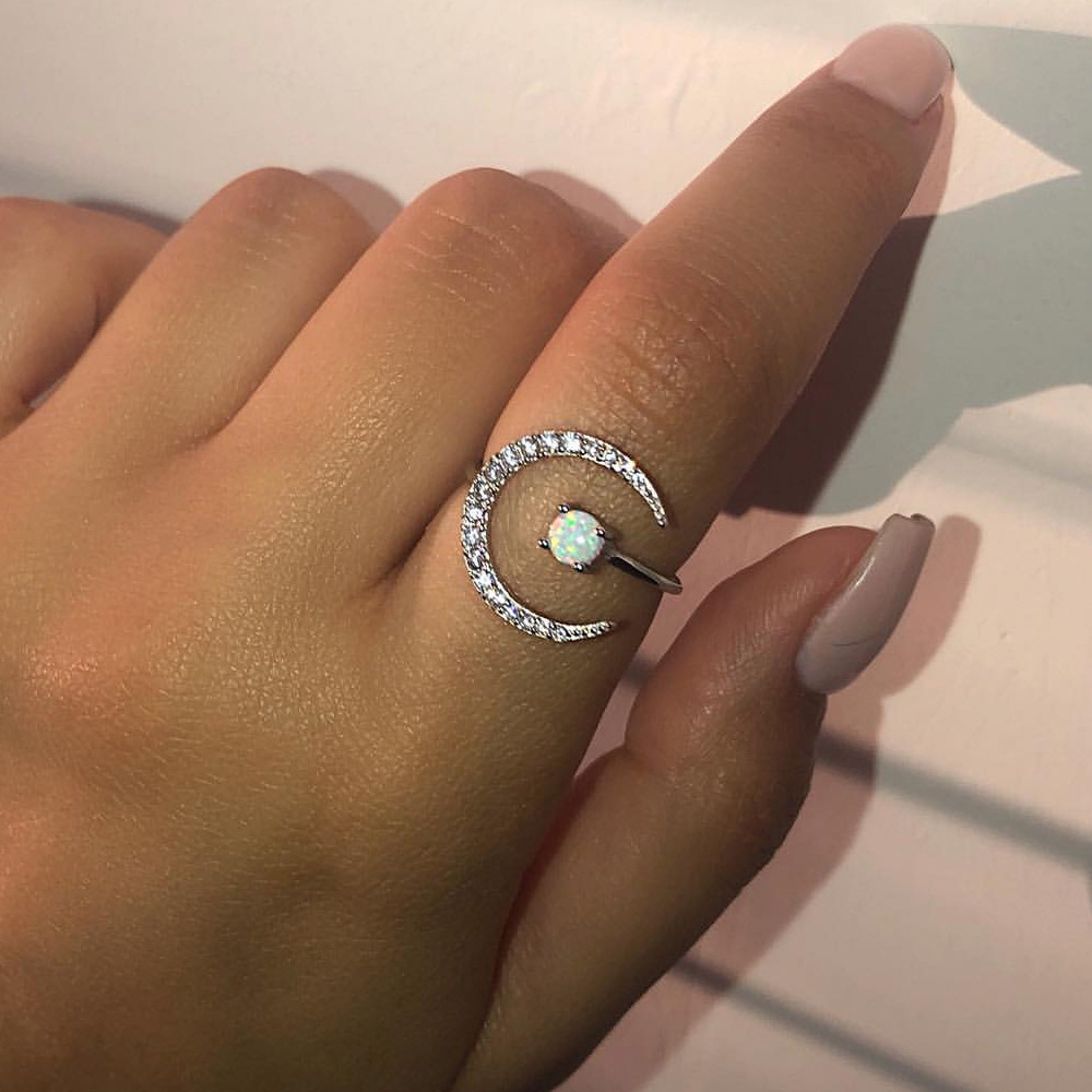 Sterg Sier Colorful Zircon CZ Dia Wedding Rings for Women - Adjustable Open Ring