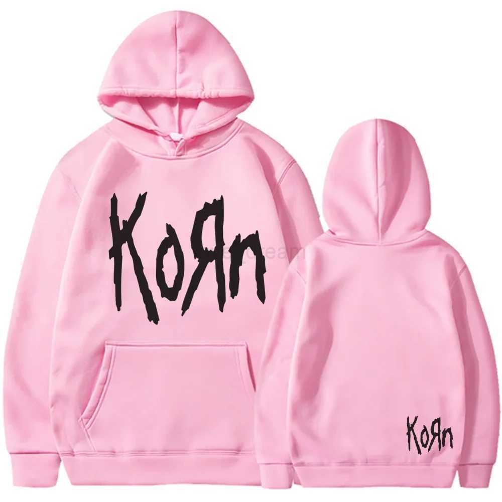 Korn Rock Band Letter Hoodie Men Women Hip Hop Harajuku Hoodies Leisure High Street Sweatshirt Autumn Winter Unisex SweatshirtsXJ240812