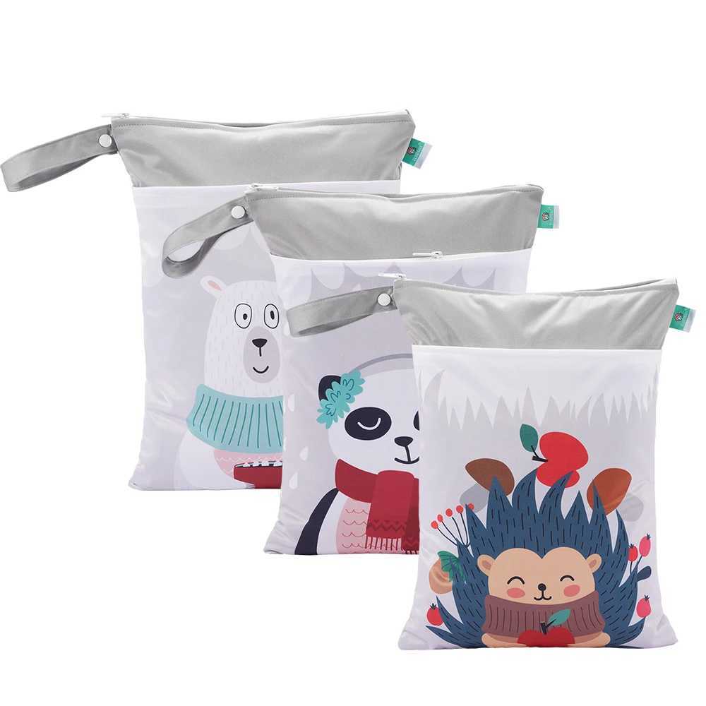 Elinfant baby clothing diaper bag set 3 pieces/set cartoon baby handbag large capacity mother diaper storage bag W240812