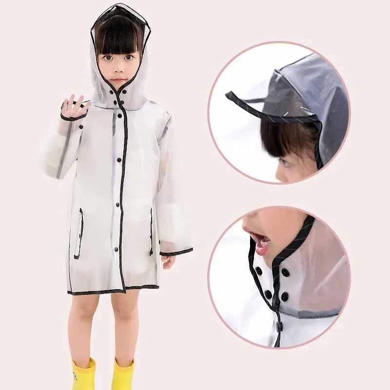Children Raincoat Boys Girls Waterproof Body Poncho Kindergarten School Student Rainsuit Transparent Kids Rain Jacket Y240810