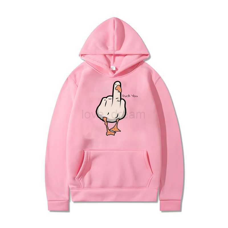 Funny Duck You Print Hoodie Men Women Harajuku Hip Hop Hooded Sweatshirts Fashion Casual Oversized XS-3XL Loose PulloversXJ240812