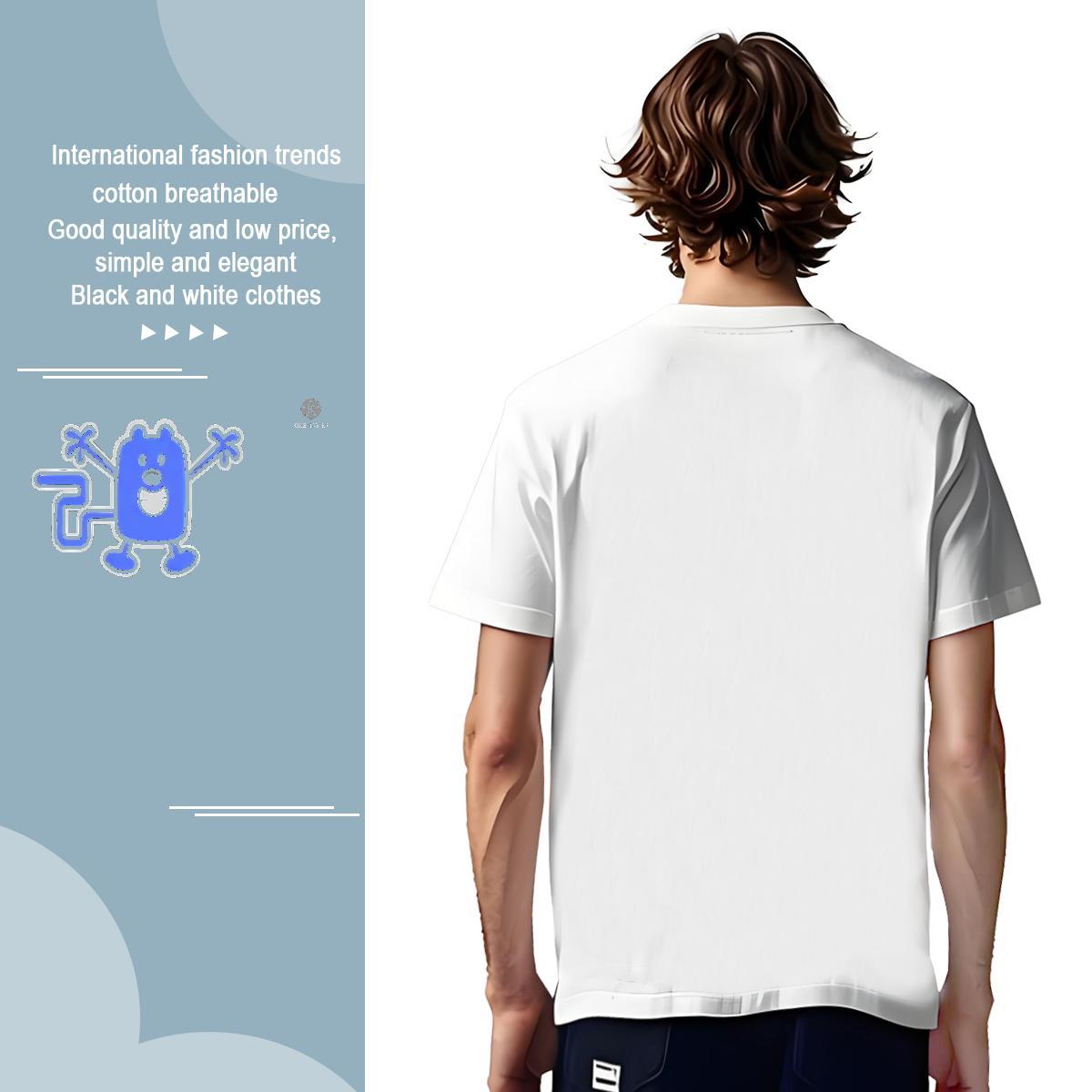 Designer 230g 100% Cotton Men T Shirts funny Home Outdoor Couples T Shirts Clothes Breathable Crew Neck Comfortable Cartoon Printing L-4XL