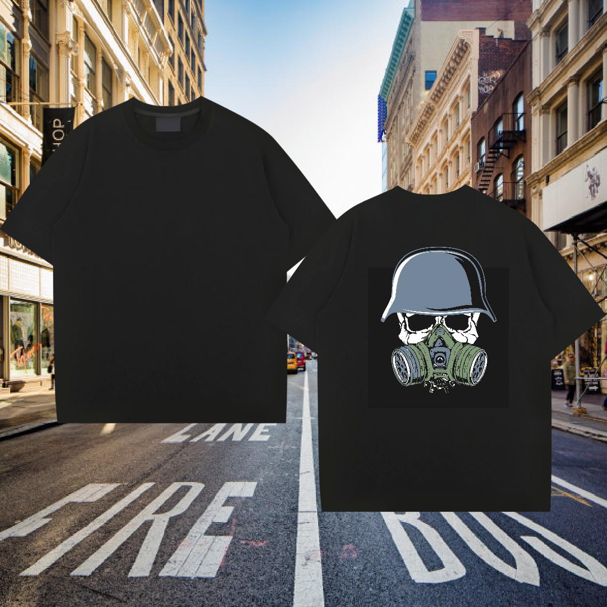 Factory Direct T shirt skull Polos 230g Cotton High Street Hip Hop Soft Oversized 3XL 4XL Breathable Short Sleeve Couples T Shirts