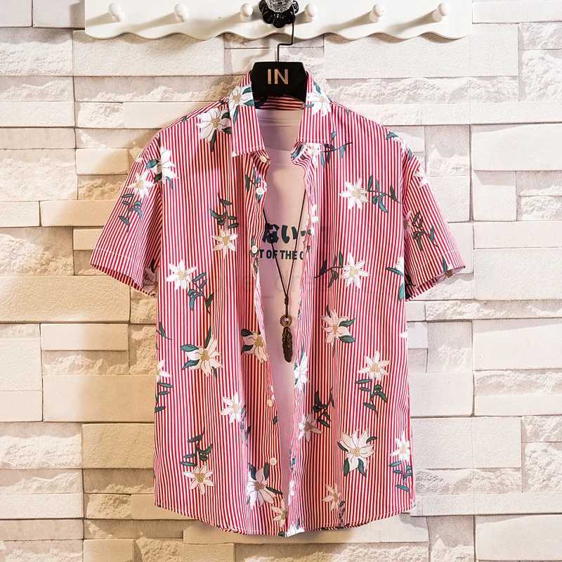 Summer High Quality Cotton Mens Hawaiian Shirt Printed Short Sleeve Big Size Hawaii Men Beach Floral Shirts Multiple 1037XJ240812