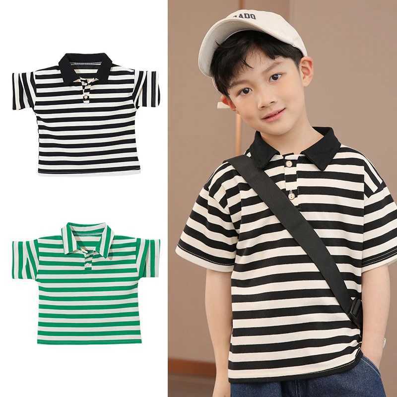 T-shirt For Boys Summer Boys Polo Tops Children Short Sleeve Stripe Tees Tops Teens Breathable Polo Shirt Kids ClothingXJ241225
