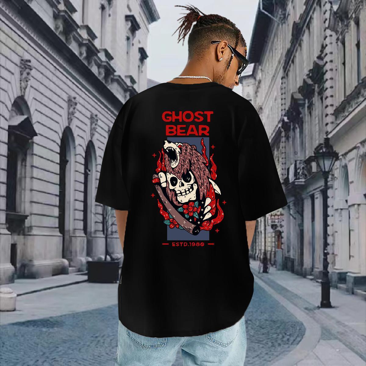 New Designer Men T Shirts skull Clothes 230g 100% Cotton Spring Summer High Quality Customized Print Breathable Crew Neck Tshirt for Man Woman
