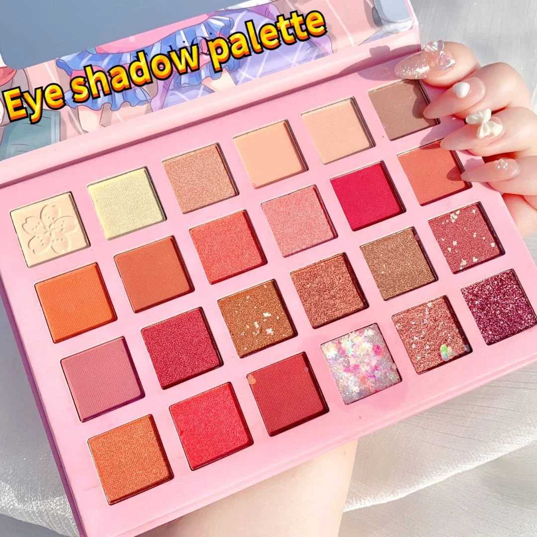 24 Color Eyeshadow Tray Mashed Potatoes Glitter Eyeshadow Pearl Matte Gel Glitter Make Up Glitter EyeshadowCL240812