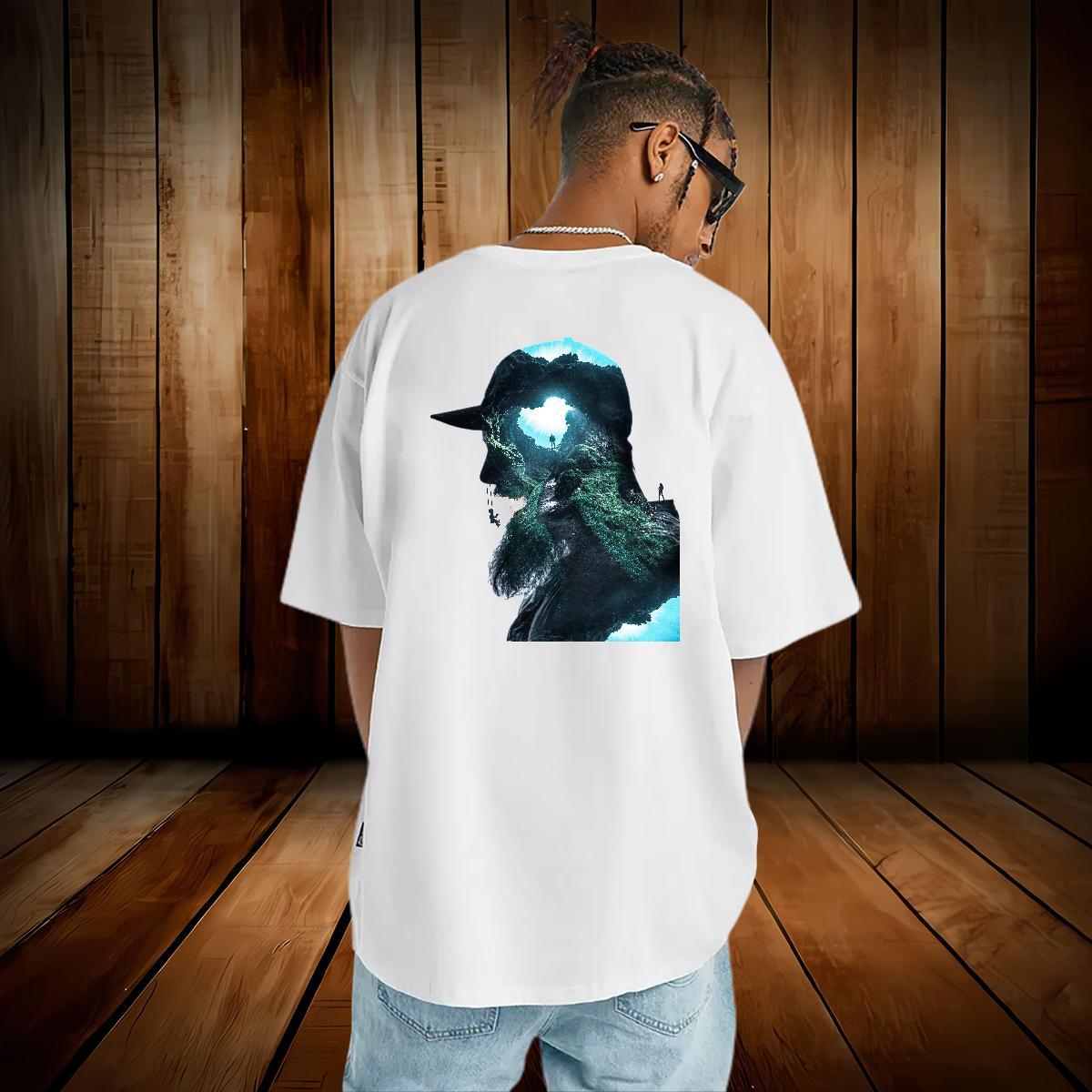 Fashion T Shirt For Man portrait Clothings 230g Pure Cotton Street wear Hip Hop Classic Cartoon Print Breathable Soft Men Tops Tees