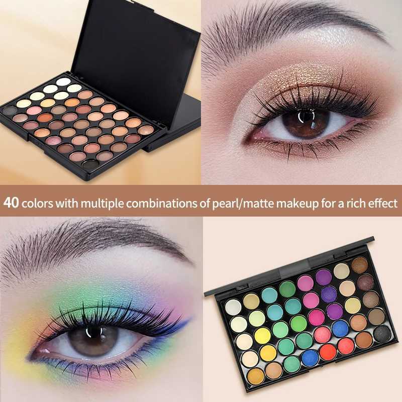 40 Colors Eyeshadow Palette Womens Makeup Pigments Earth Color Waterproof Long Lasting Eyeshadow Matte Powder Palette ToolsW241212