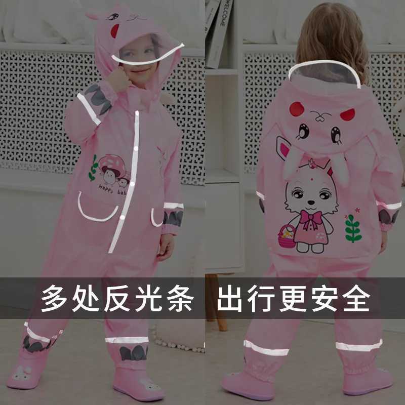 Childrens Raincoat One-Piece Full Body Suit Waterproof Boys and Girls Baby Kindergarten Child Student Yellow Duck Rain Pants Po Y240810