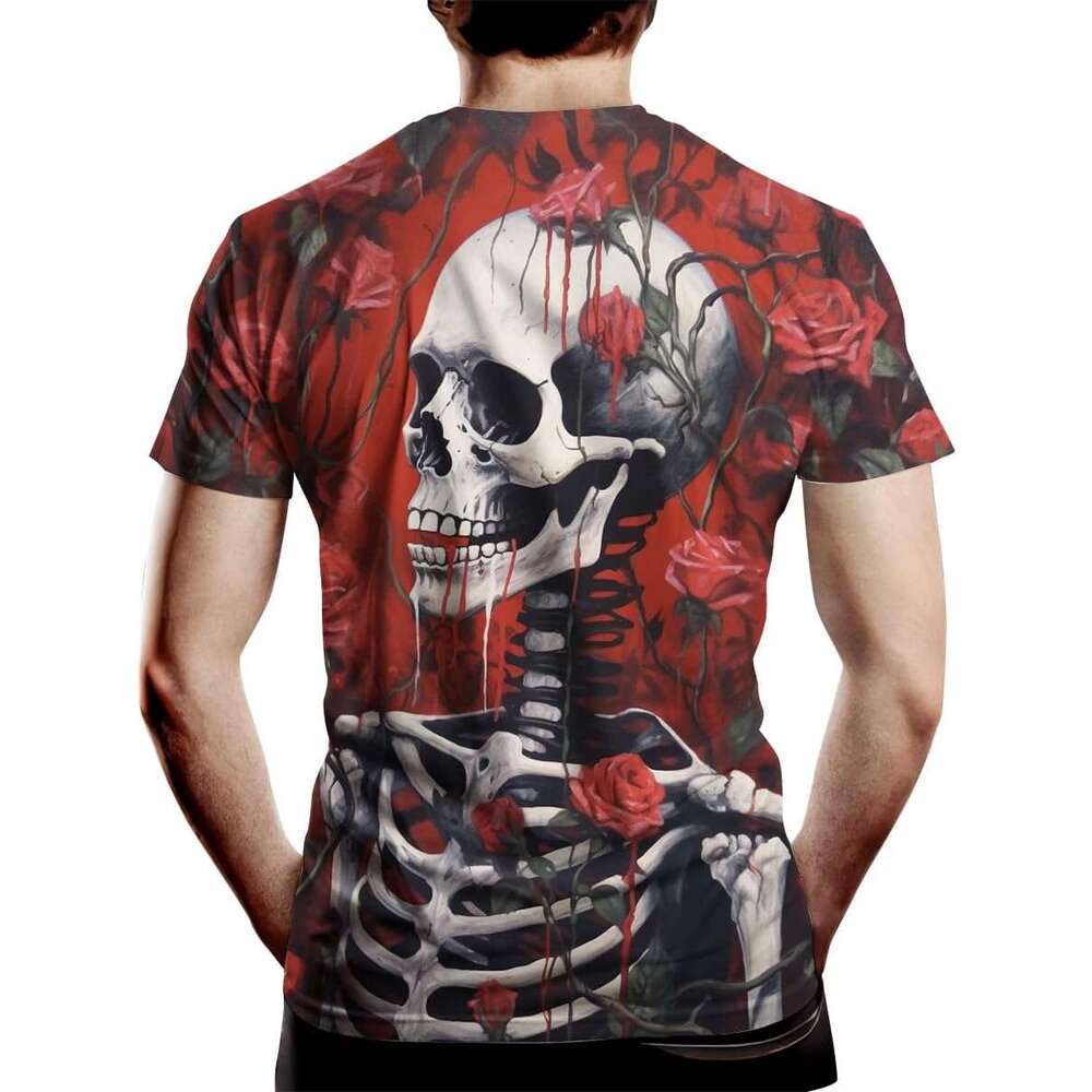 Halloween Mens T shirt Skull Graphic T-Shirts Novelty 3D Flower Printed Shirts Summer Fashion Top shirts tshirt graphic tee Casual tops summer clothes