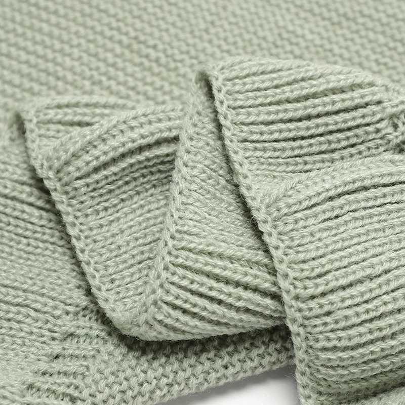 Solid color knitted acrylic 70 x 90 cm baby boy and girl Swaddle blanket newborn baby safety blanket for all seasonsW240810
