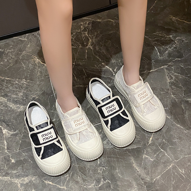 Ddmysports Summer New Instagram Korean Breathable Canvas Female Trendy Student Two Wear Casual Versatile Little White Shoes C Outdoor