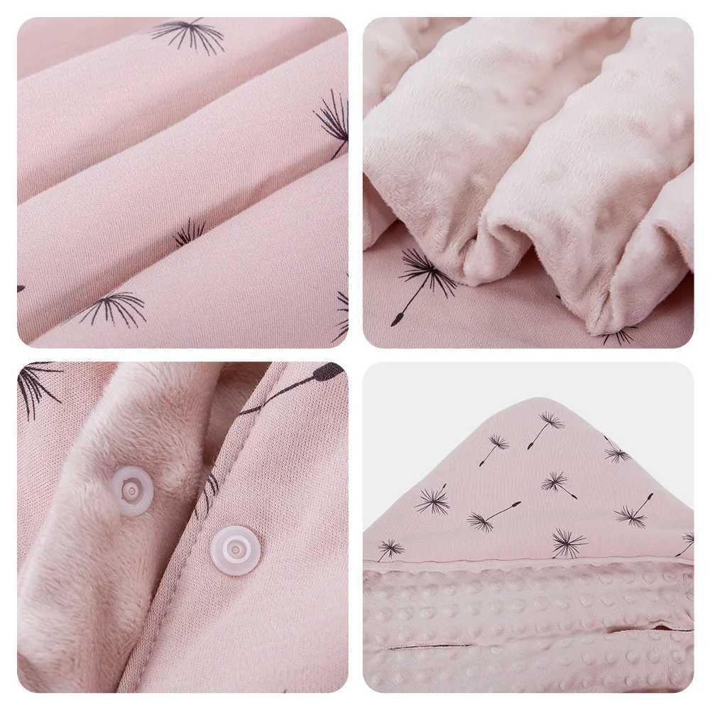 Baby blanket with hood windproof outdoor warm portable swaddle packaging basket stroller safety seat 0-3 months oldW240810