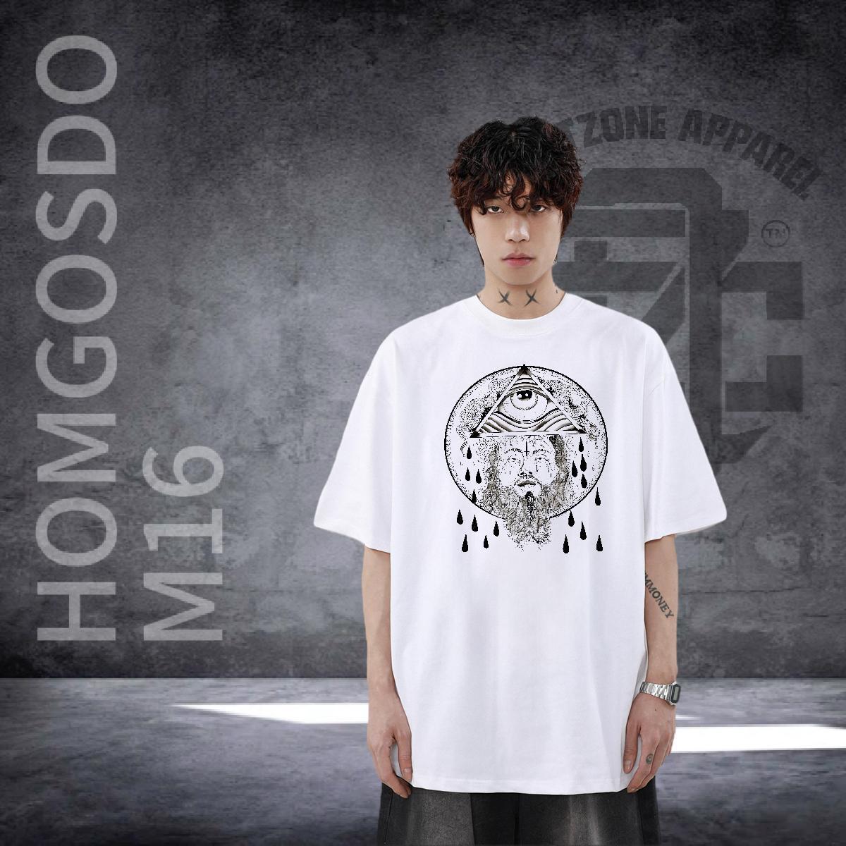 2024 Designer Man T Shirts eye of the devil Tops Shirt 230g Cotton High Street Hip Hop Cool DIY Breathable Men Clothes T-Shirt