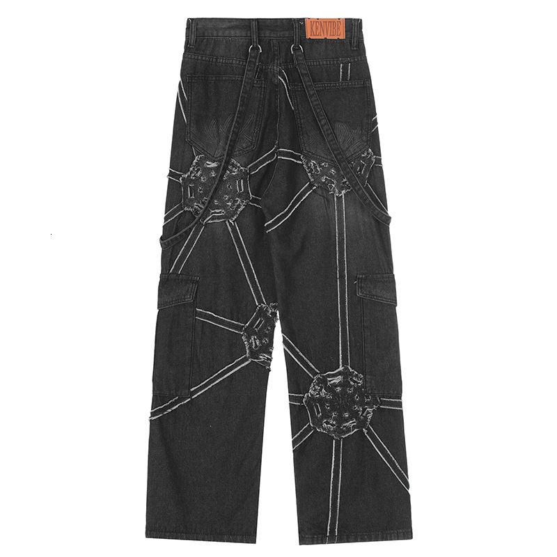Mens Wear 24ss Spring American High Street Draping China-chic Style Pishuai Fried Street Jeans Loose Casual Pants