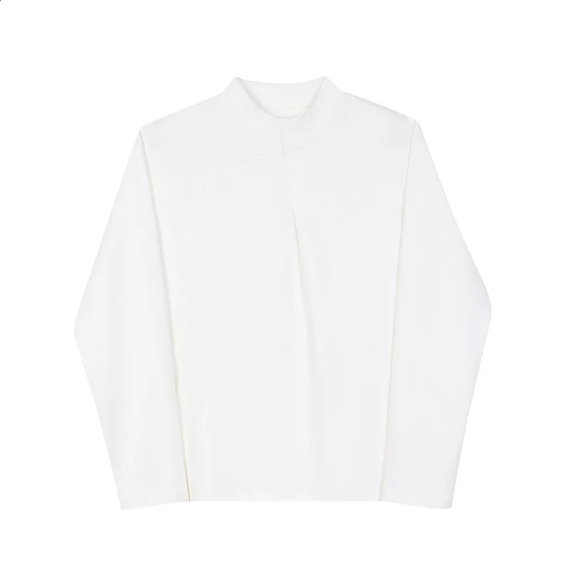 Autumn Dark Department Chinese Style Stand Collar Long Sleeve T-Shirt Trendy Mens Minority Simple And Versatile Trendy T-Shirt 240812