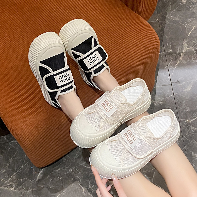 Ddmysports Summer New Instagram Korean Breathable Canvas Female Trendy Student Two Wear Casual Versatile Little White Shoes C Outdoor