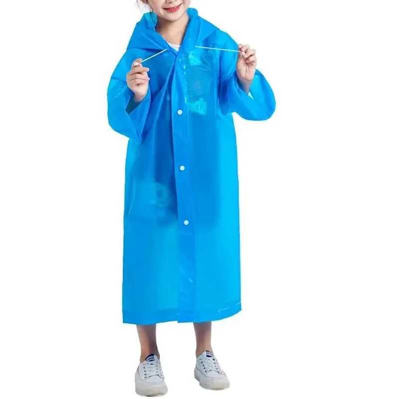 Children Raincoat Reusable Transparent Fashion Rainwear Hooded Rain Poncho Coat Girl Outdoor Raincoats Rain Gear Accessories Y240810