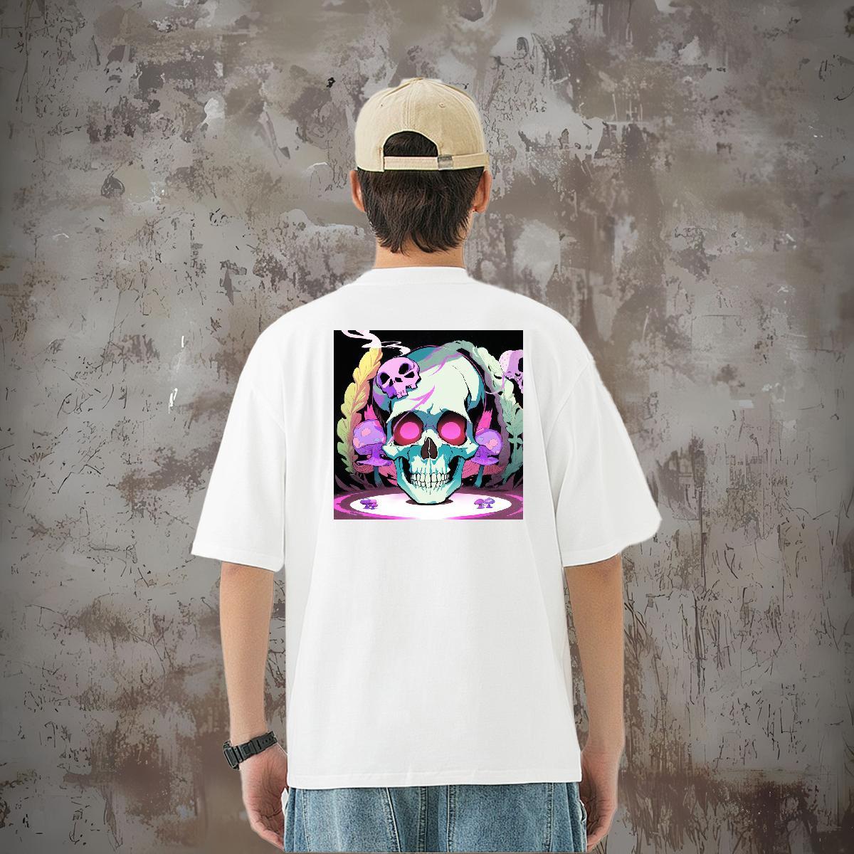 Designer Fashion T Shirts Men skull Tshirts 230g Pure Cotton Street Casual Unisex Custom Anime Breathable Short Sleeve Men Tshirts
