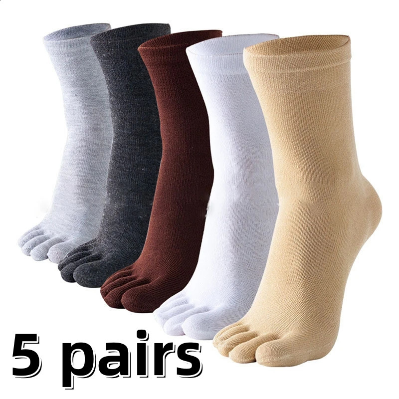 5pairs Unisex Men Women Toe Socks Cotton Five Finger Socks Running Breathable Sweat Deodorant Antibacterial Casual Sports Sock 240812