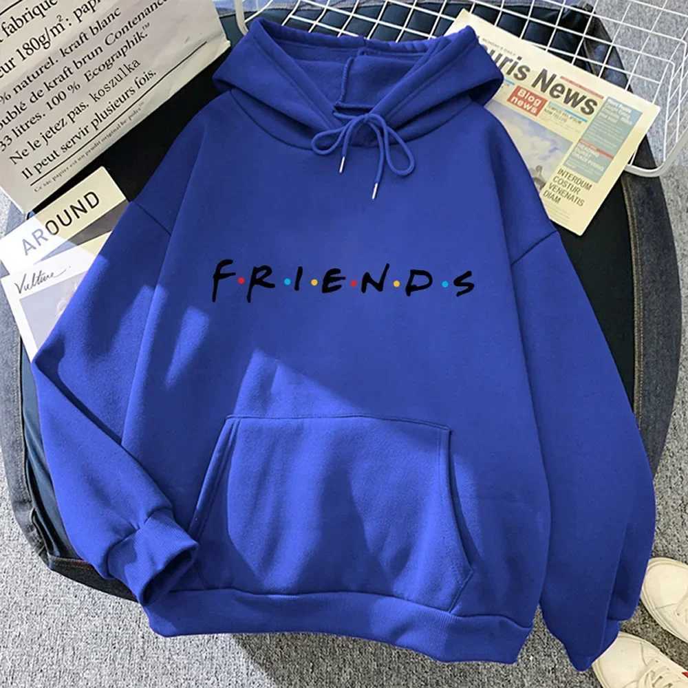 Womens friend printed hoodie with long sleeves and zippers fashionable clothing casual solid color womens spring and autumn fashion street clothingW24