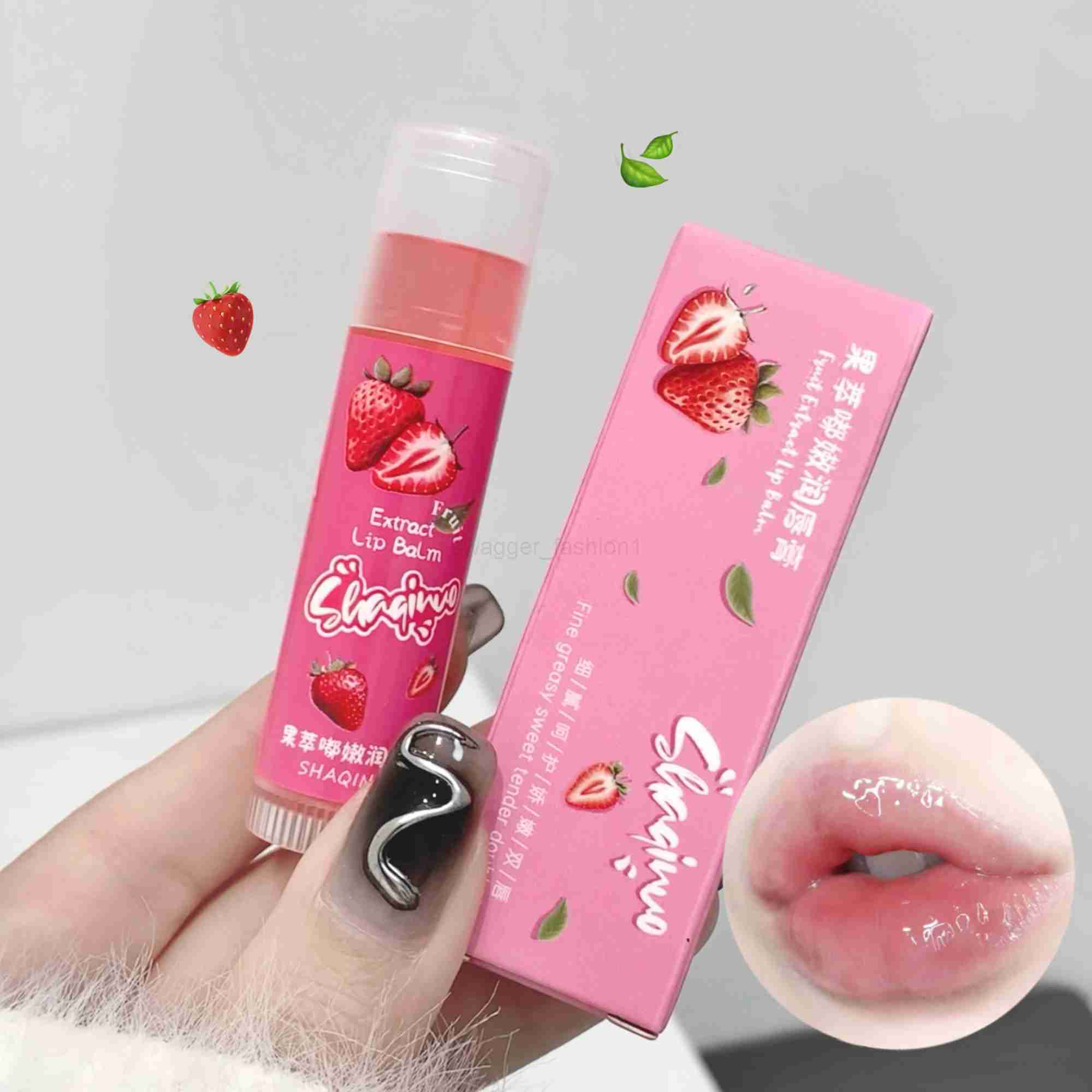 1Pc Strawberry Jelly Fruit Lip Balm Clear Moisturizing Lip Tint Transparent Hydrating Balm Anti-drying Natural Lip Care CosmeticXJ240812