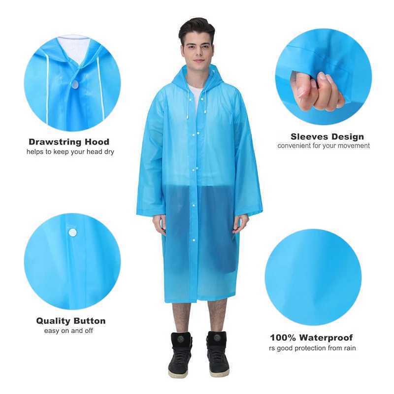 Children And Adult Raincoat Reusable Rain Jacket Coats With Hood Fashion EVA Thickened Rain Coat For Girl Boy Outdoor Travel Y240810