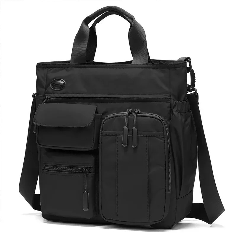 Business shoulder bag mens multilayer multifunctional 14 inch tablet and file handbag diagonal cross casual briefcase 240810