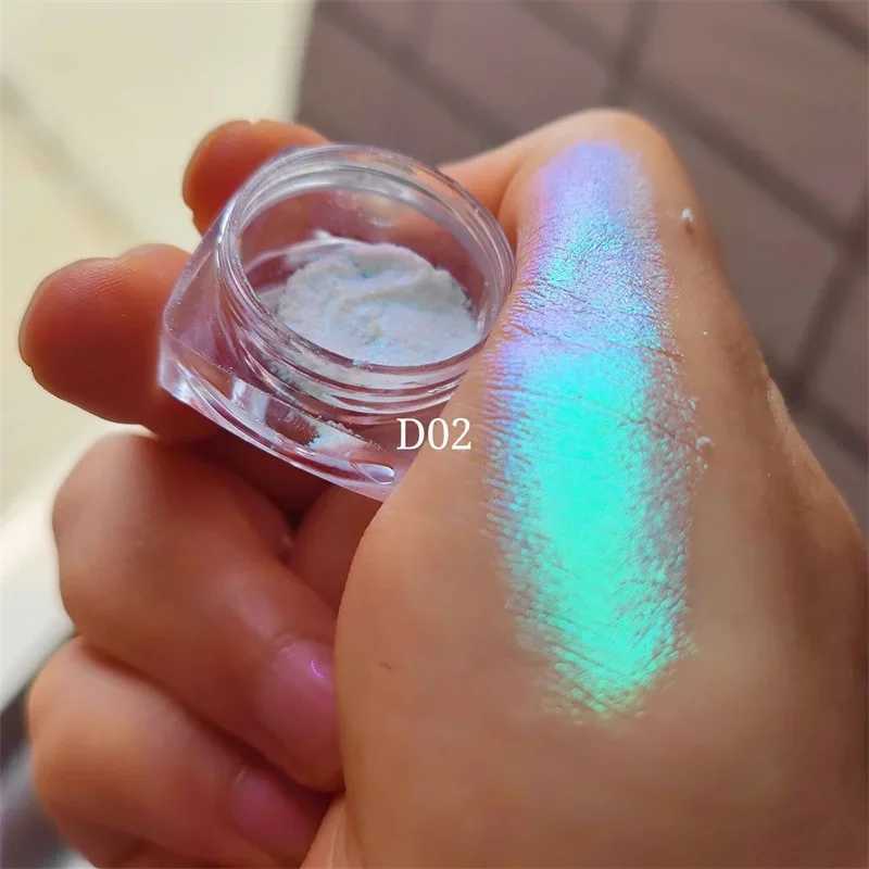 Ultra-Thin Waterproof Color Shift Holographic Eyeshadow Highlighter MultiChrome Shifting Pigments Duochrome Chameleon EyeshadowCL240812
