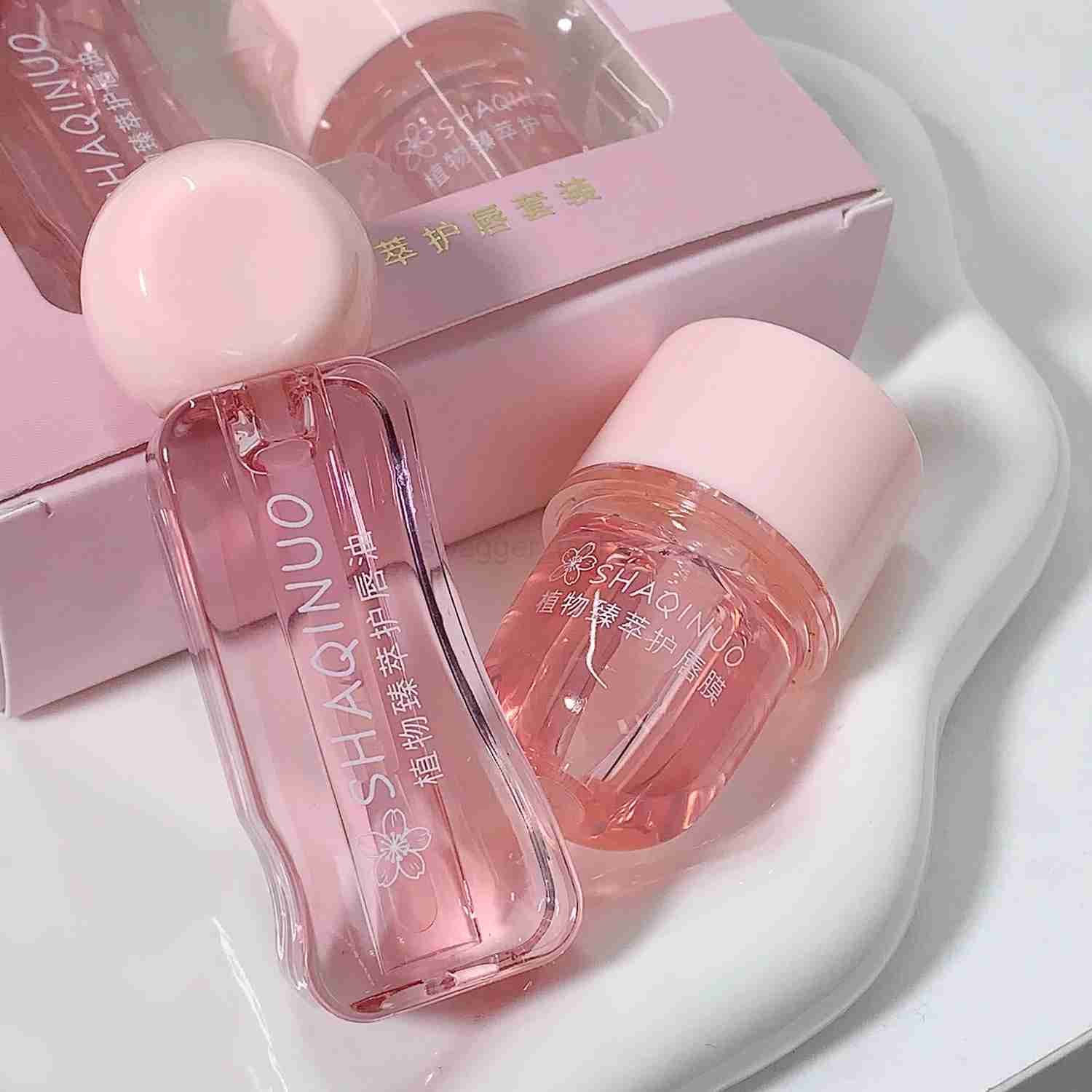 2Pcs/Box Lightweight Water Light Lip Oil Night Lip Mask Set Moisturizing Hydration Fade Liplines Lip Care Serum Primer CosmeticsXJ240812