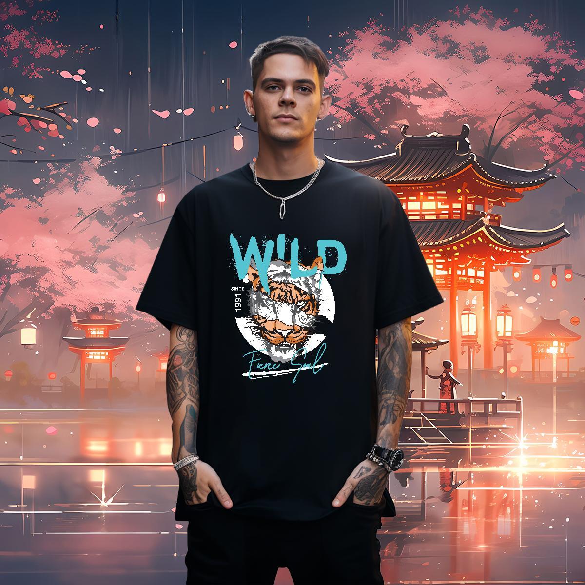 Loose Fit T shirt Breathable Crew Neck Beach Oversized 100% Cotton 230g Mens Tshirts Classic Clothings