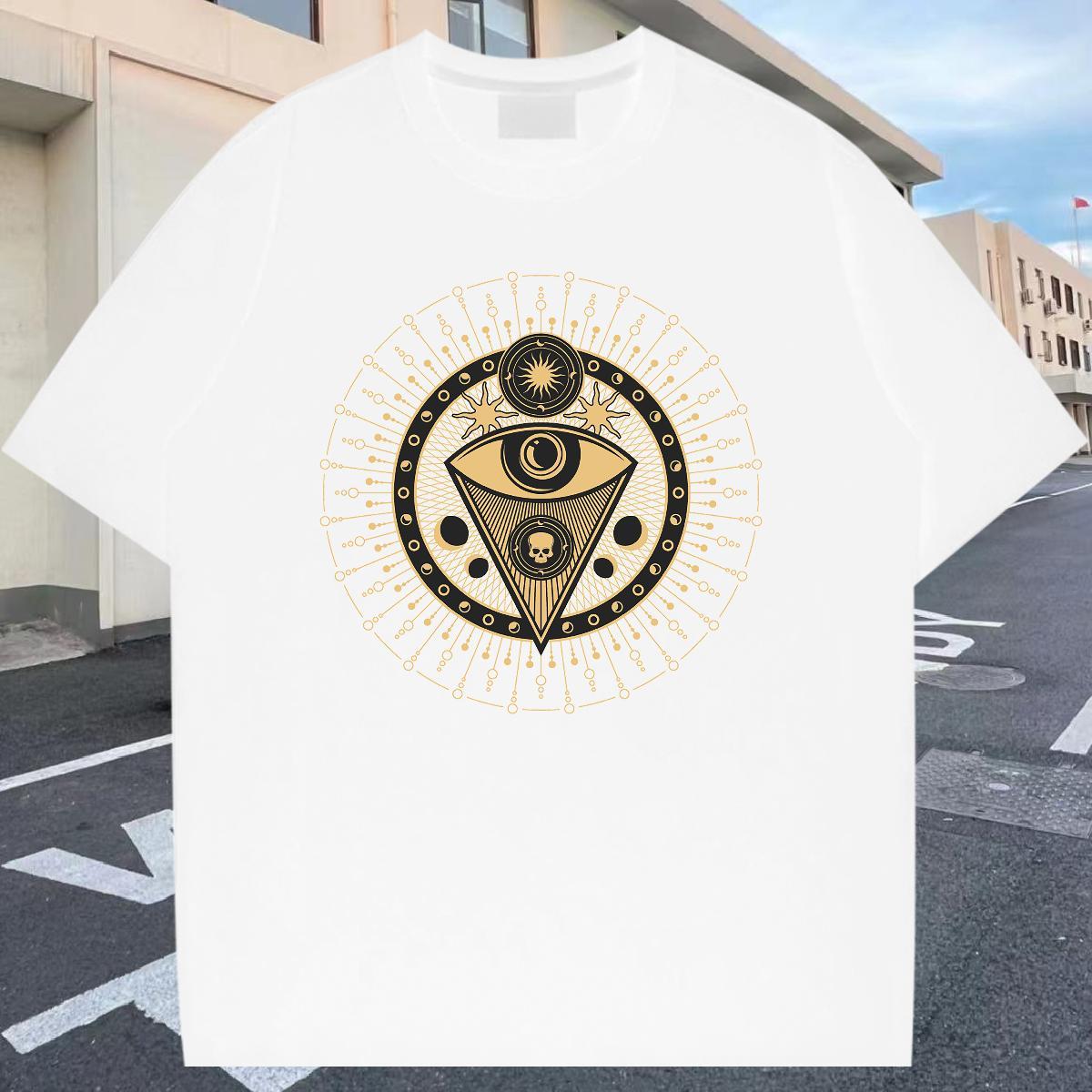 Brand T shirt skull Polos 230g Cotton Hip Hop Street Popular Custom Printed Pure Cotton Mens Tshirts