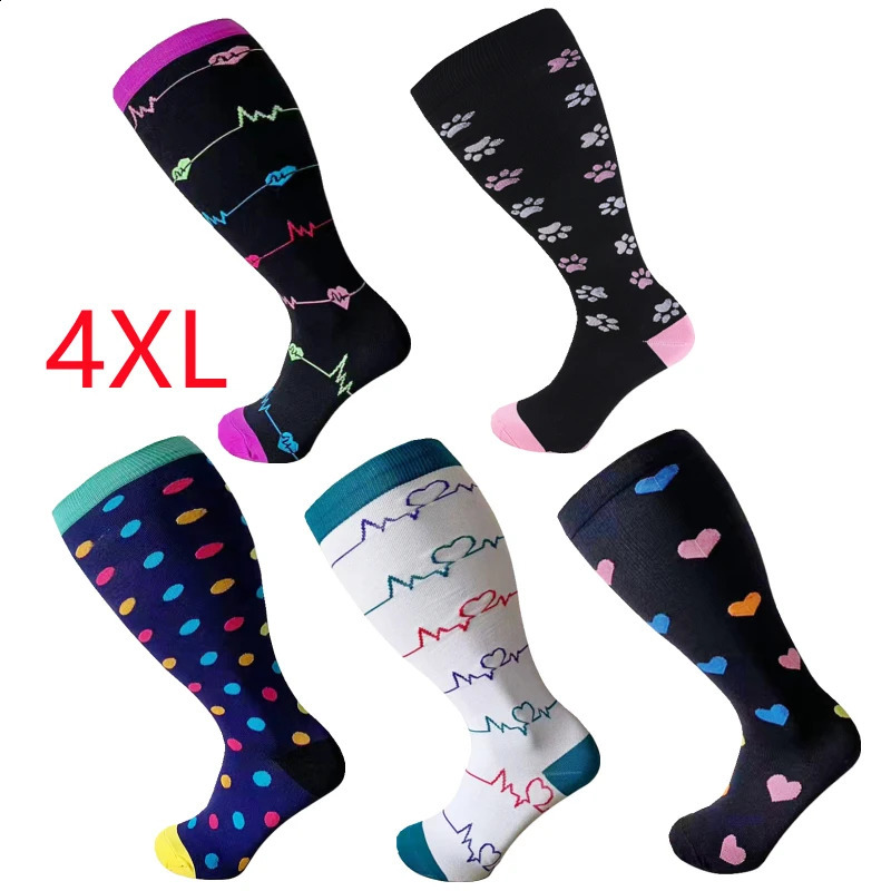 35 Pairs Compression Socks Varicose Veins Knee High Sock Anti Fatigue Pain Relief Sportrs Compression Socks Travel Plus Size 240812