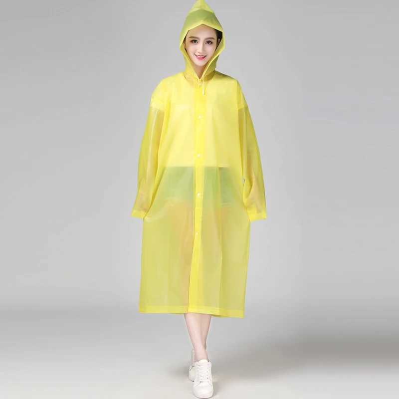 135g Thick Raincoat EVA Women Raincoat Thickened Waterproof Rain Coat Women Clear Transparent Tour Waterproof Rainwear Suit Y240810