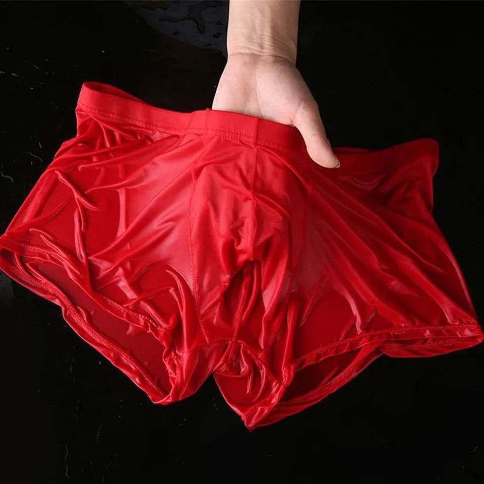 Sexy Wet Transparent Underwear For Men Panties Boxers Thin Solid Color Shorts Trunks Man Boxer Shorts And Underpants 240812