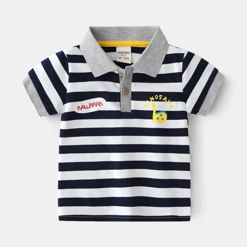 Dino Printed Polo Shirts for Boys Kids Short-sleeve Tees Children Top T shirt Toddler Child Kids Clothes New ArrivalXJ241225