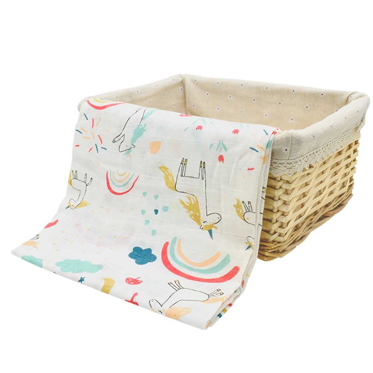 1 piece of fine cotton fabric 100% pure cotton baby birds nest soft newborn packaging INS style baby blanket 120 * 110CMW240810