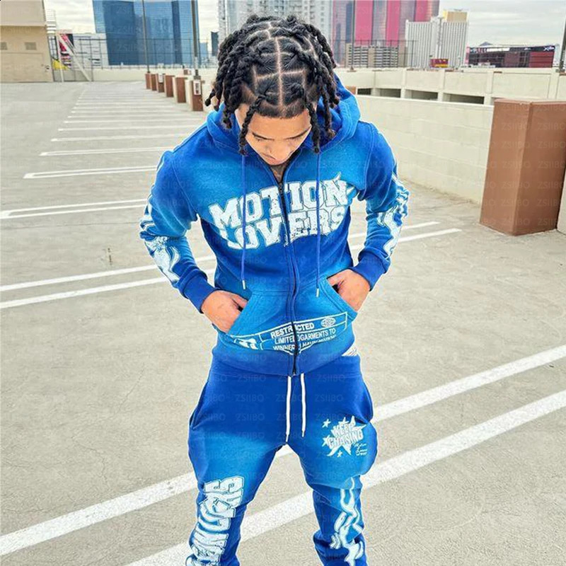 Mens Hoodie 2024 AutumnWinter Hooded Sweatshirt Punk Retro Aesthetic Jacket Top Womens Coat Y2K Clothing 240829