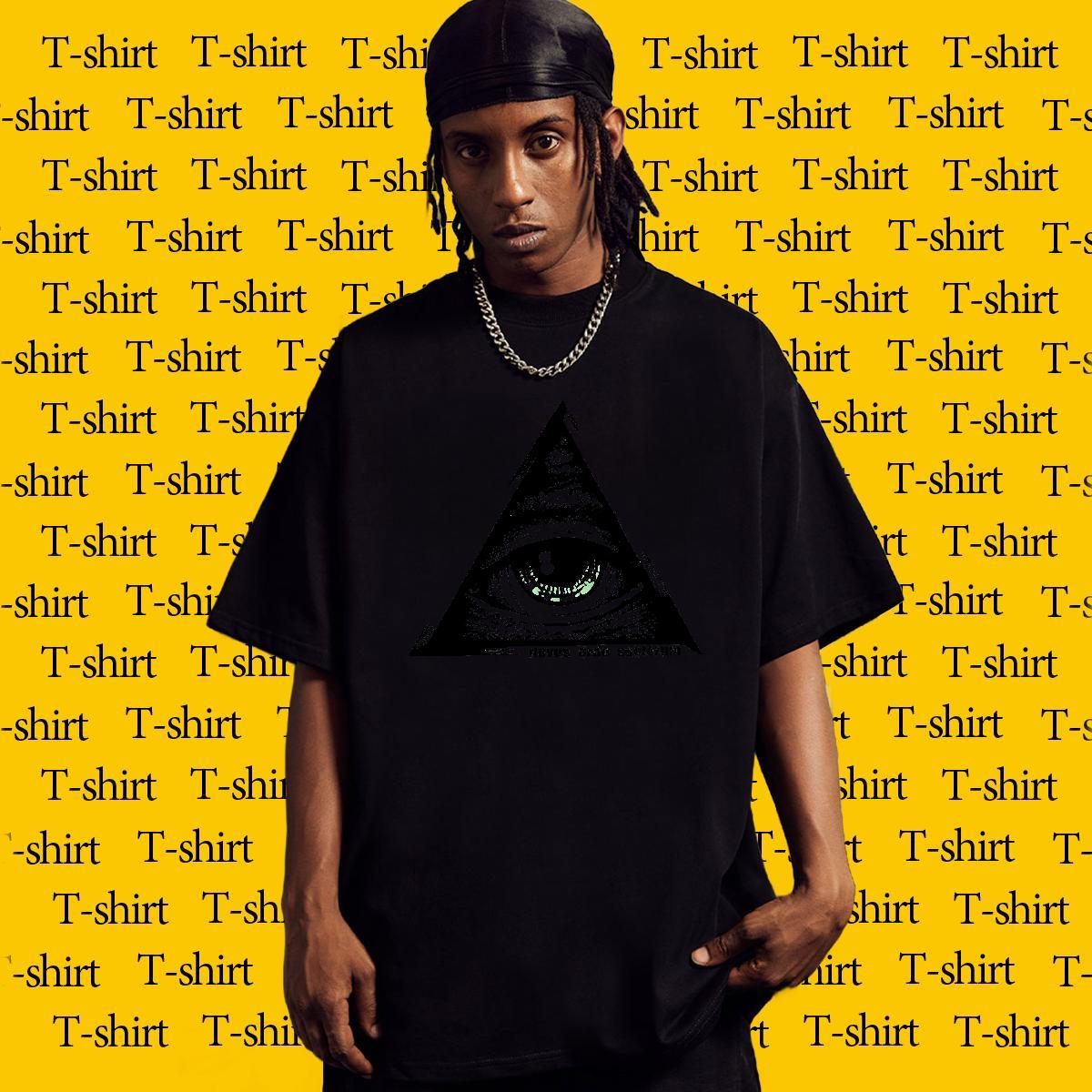 Fashion New T Shirts Men eye of the devil Clothings 230g Pure Cotton Casual Popular Graphic Breathable Short Sleeve Men Tshirts
