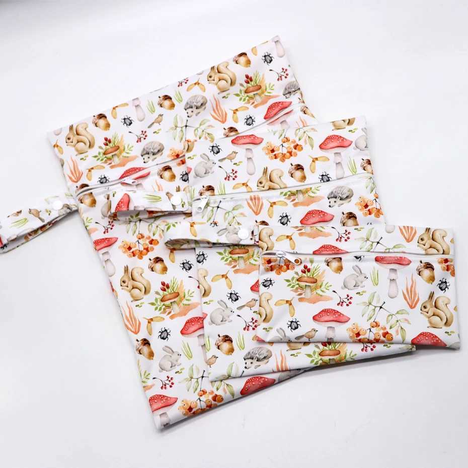 3-piece waterproof polyurethane diaper dry bag for diaper insertion mini fashionable diaper bag portable storage bag W240812