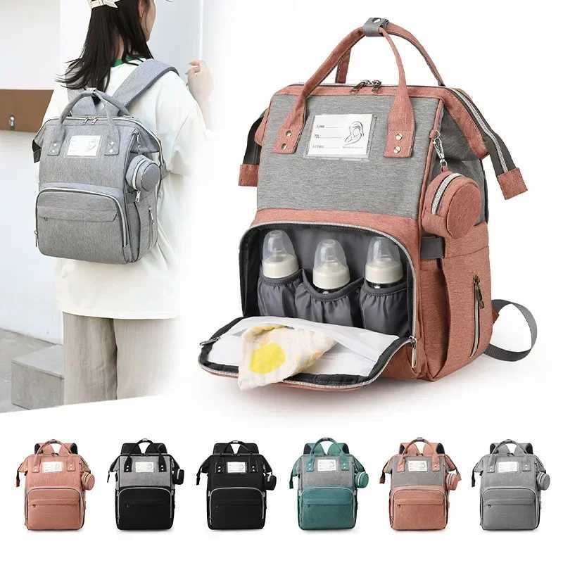 Mom bag USB charging diaper bag waterproof Oxford multifunctional large capacity pregnant backpack W240812
