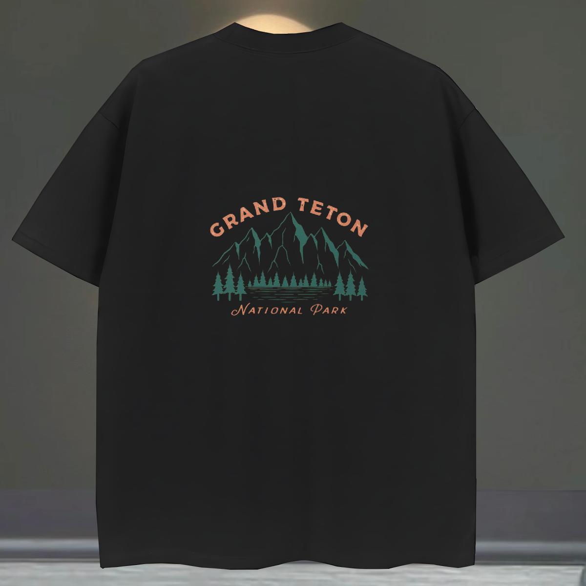 Fashion T Shirt For Man mountains Tees 100% Cotton 230g Hip Hop Street Wholesale Custom Big Size Breathable Crew Neck Mens Tshirts