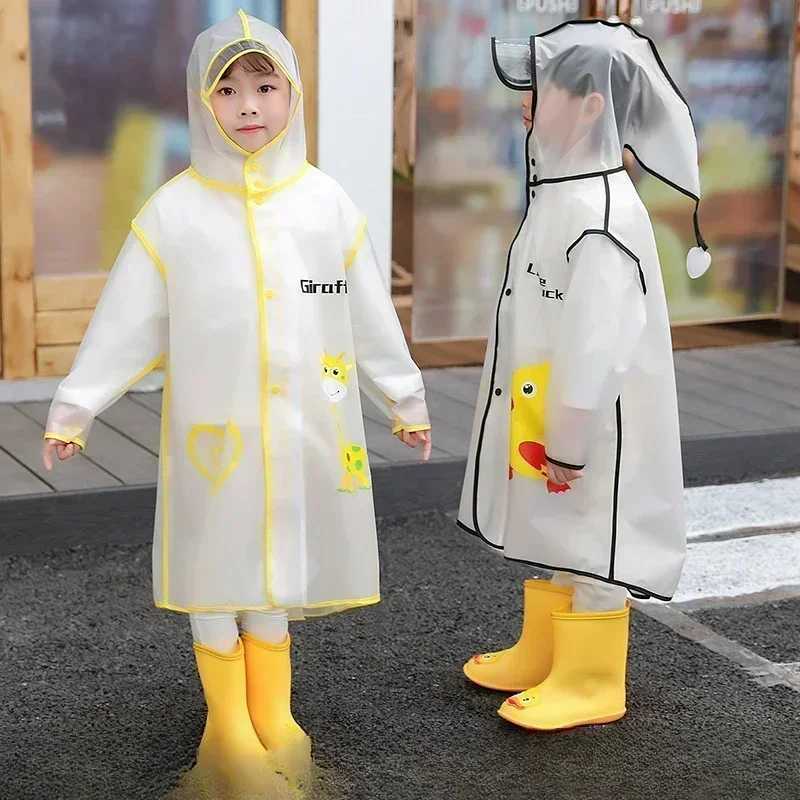Childrens Raincoat Cartoon Male and Female Kindergarten Baby Child Primary School Student Transparent Raincoat Male and Female Y240810