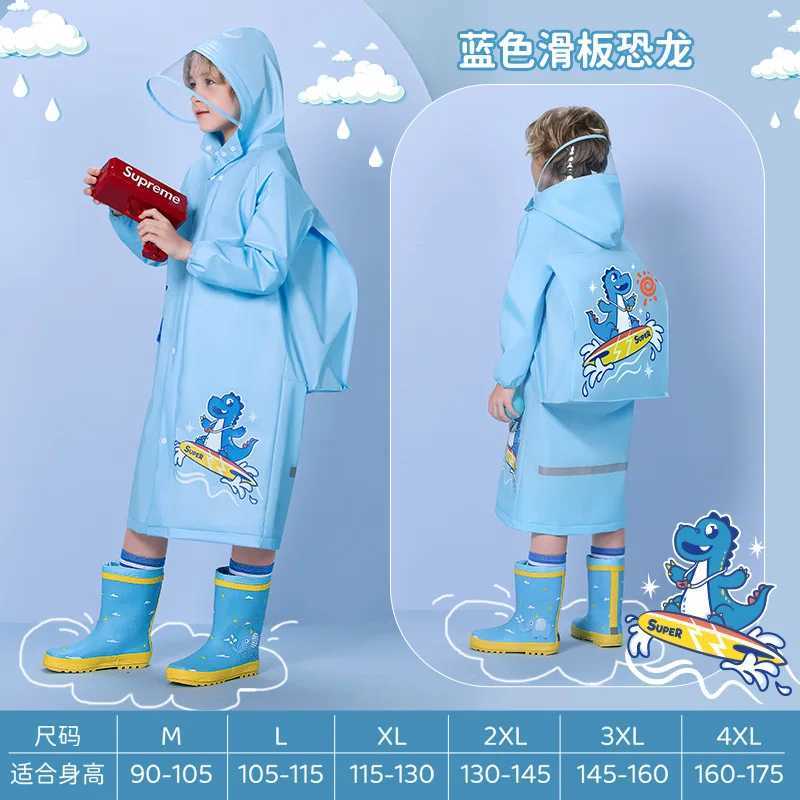 Childrens Raincoat Baby Kindergarten Rain Gear Elementary School Cartoon Poncho with Schoolbag Raincoat for Boys and Girls Y240810