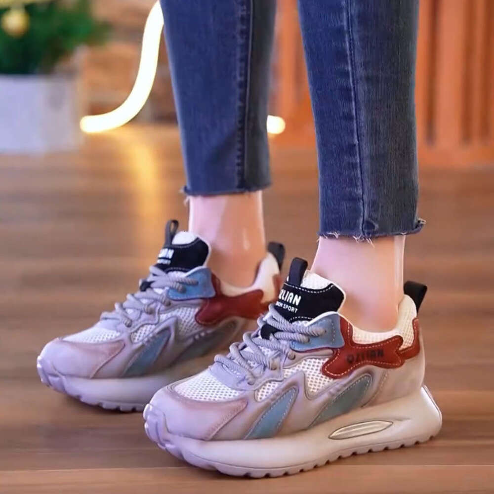 Ddmysports Mesh Breathable Color Blocked New Forrest Gump For Women Summer Versatile Height Increasing Sports And Leisure Dad S Shoes Outdoor Shoes
