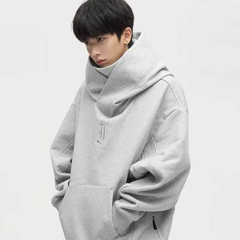 Samurai Ninja Style Mens Sweater 2024 bet Embroidered Hip Hop Street Fashion Sportswear Mens Polo Neck Retro HoodieW240724