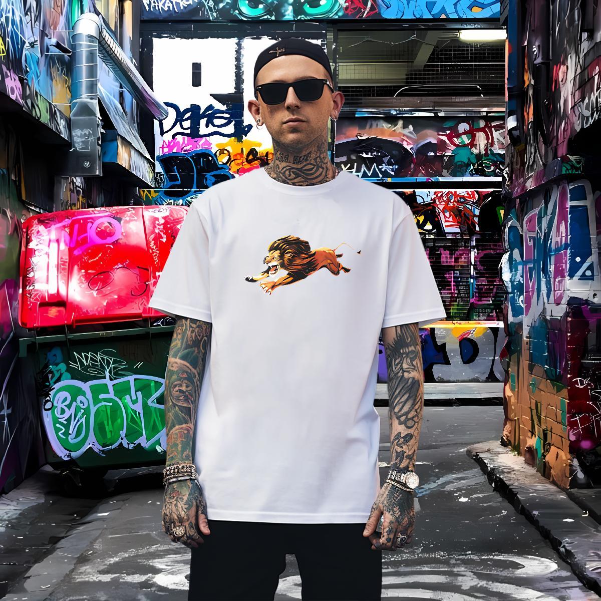 Cool Design Mens T Shirts Breathable Crew Neck Street Casual Black White 100% Cotton 230g Men Tops Tees Fashion Design Clothes