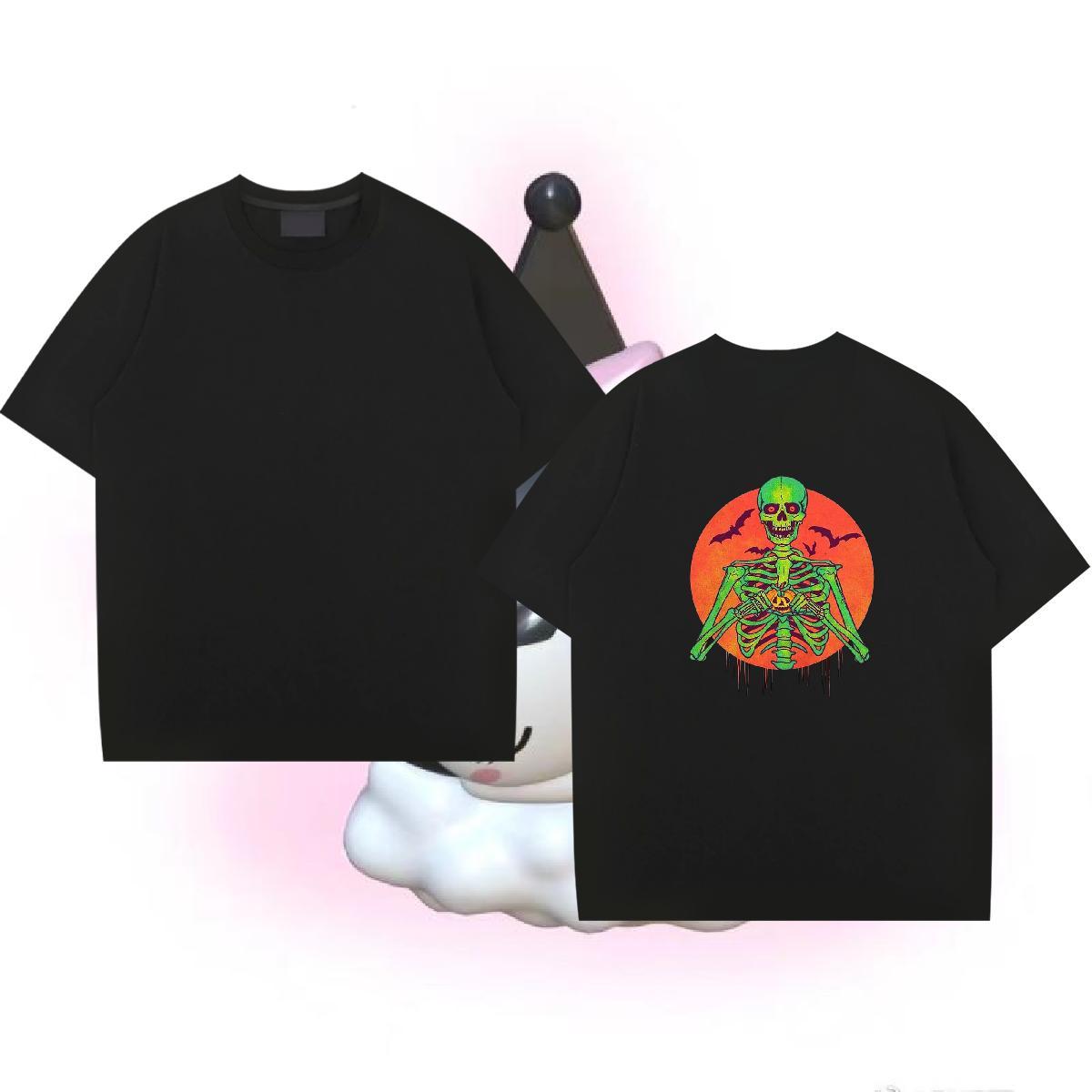 Fashion Design Man T Shirts skull Clothings 230g 100% Cotton Daily Outfit Wholesale DIY Anime Breathable Short Sleeve Men Tees